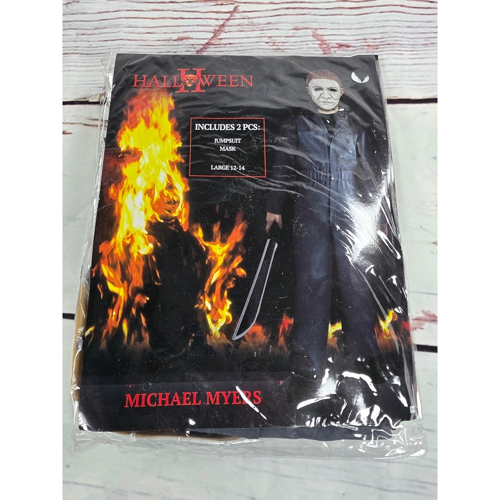 Halloween II Michael Myers Costume Jumpsuit and Mask Set Kids Large 12-14